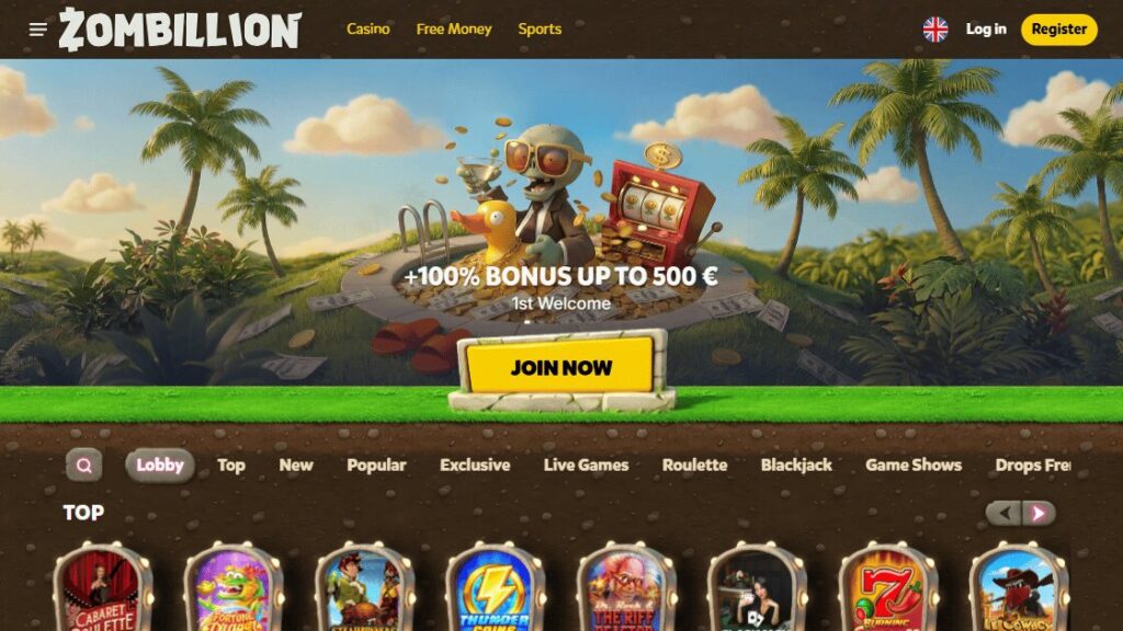 homepage van zombillion casino zonder cruks